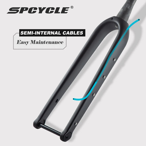 Spcycle 2024 New Carbon Gravel Fork Max Tire 700x55C or 29x2.1'' Tapered Disc Brake MTB Gravel Bicyel Rigid Forks