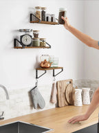 VASAGLE wall shelf industrial design suspension rack set of 3 wall mounted