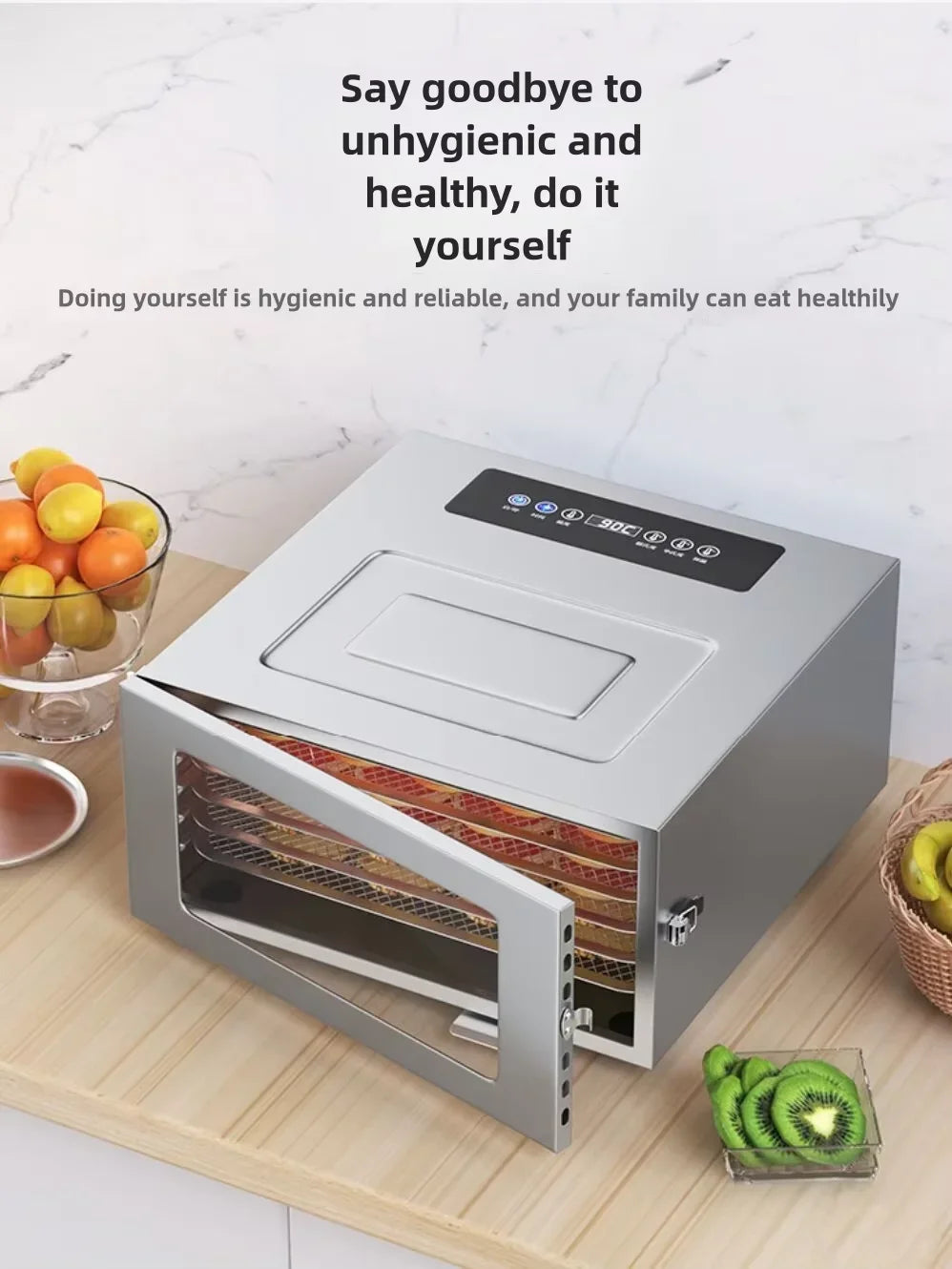 6-Layer Large-Capacity Domestic Food Dehydrator Energy-Saving And Efficient Suitable For Drying Fruits Vegetables And Meat