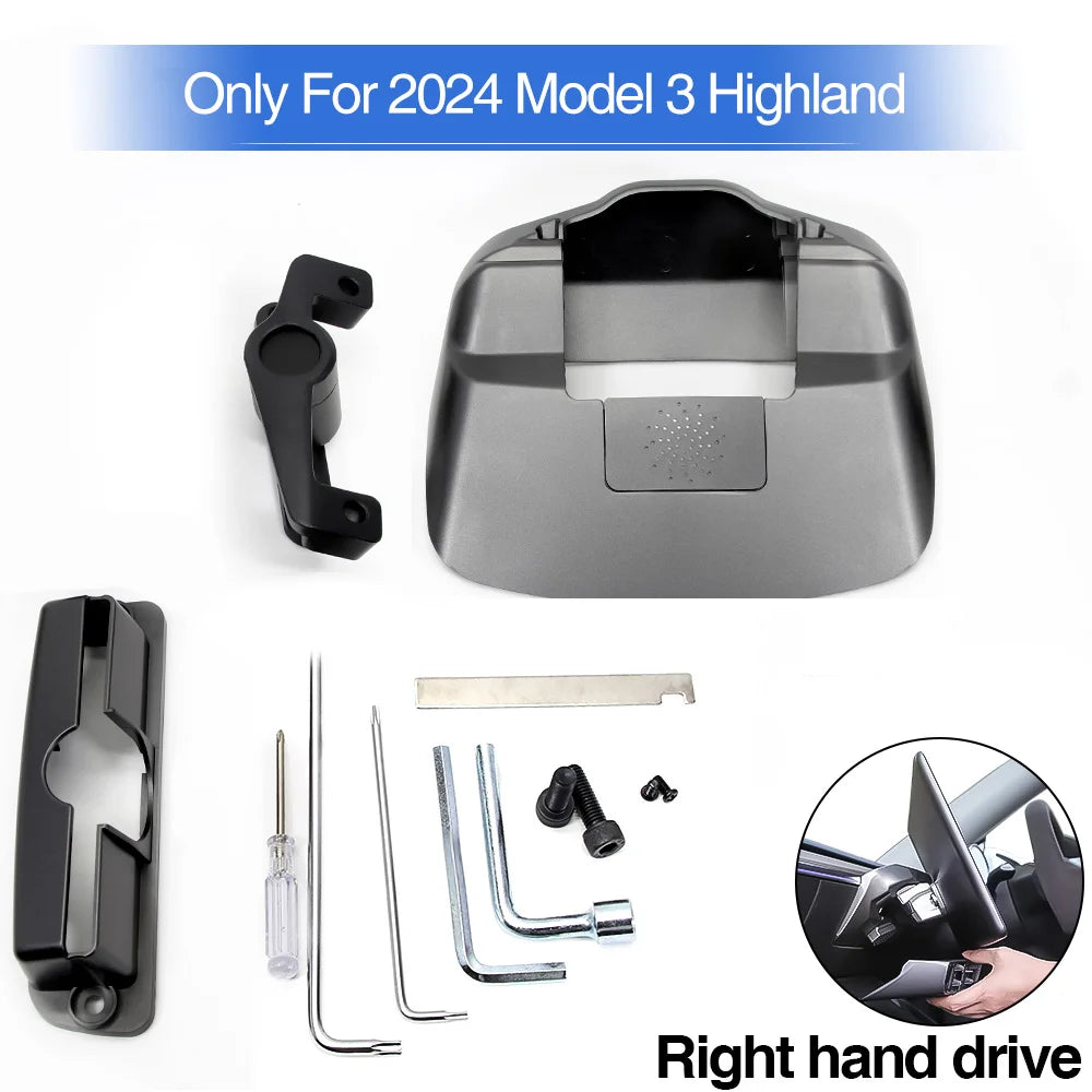 Newest for Tesla 2017-2024 Model Y Model 3 Swivel Holder Mount Highland Tilt Screen Rotating Bracket Kit Display Monitor Rotate
