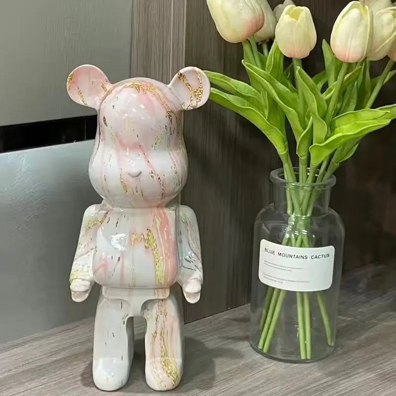 28-35CM Bear Figurines Home DecorationAccessories Modern Stvle Desk DecorationNordic Home Decor Living Room DecorationStatue