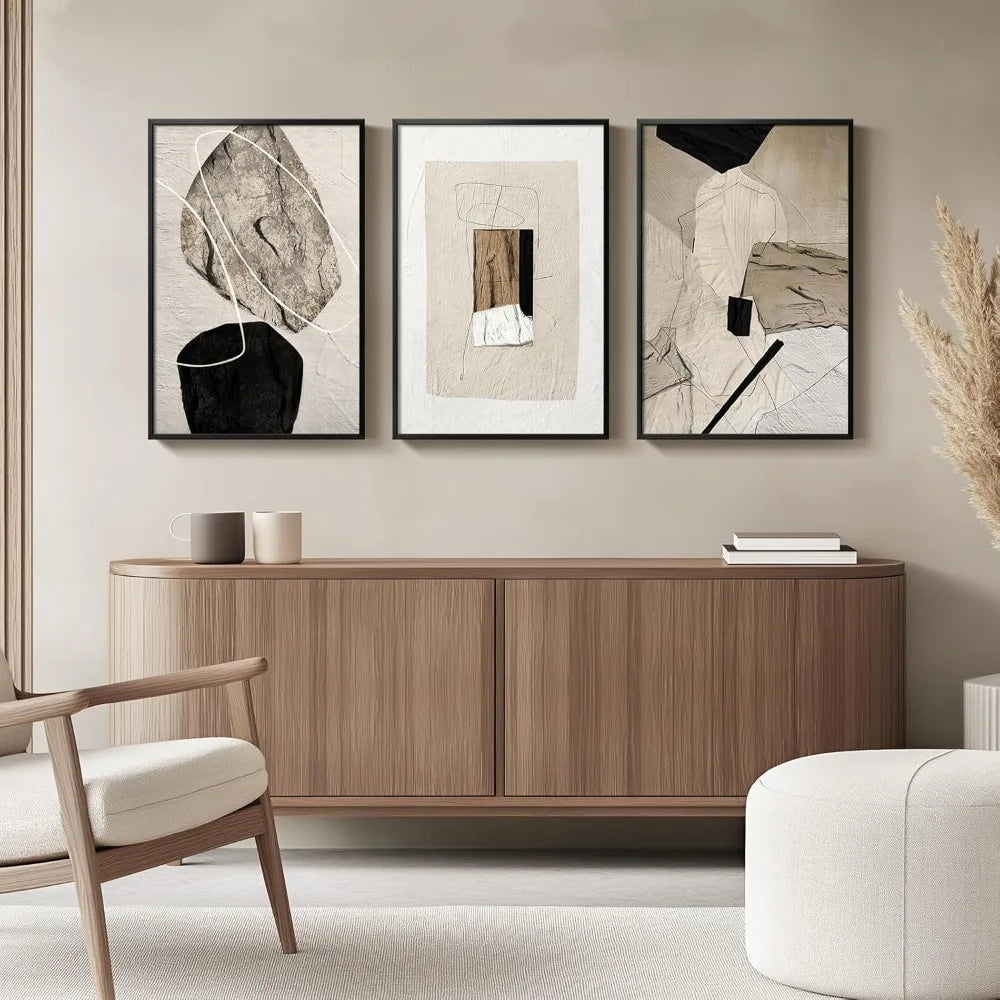 Modern Minimalist Abstract Wall Art (Set of 3)