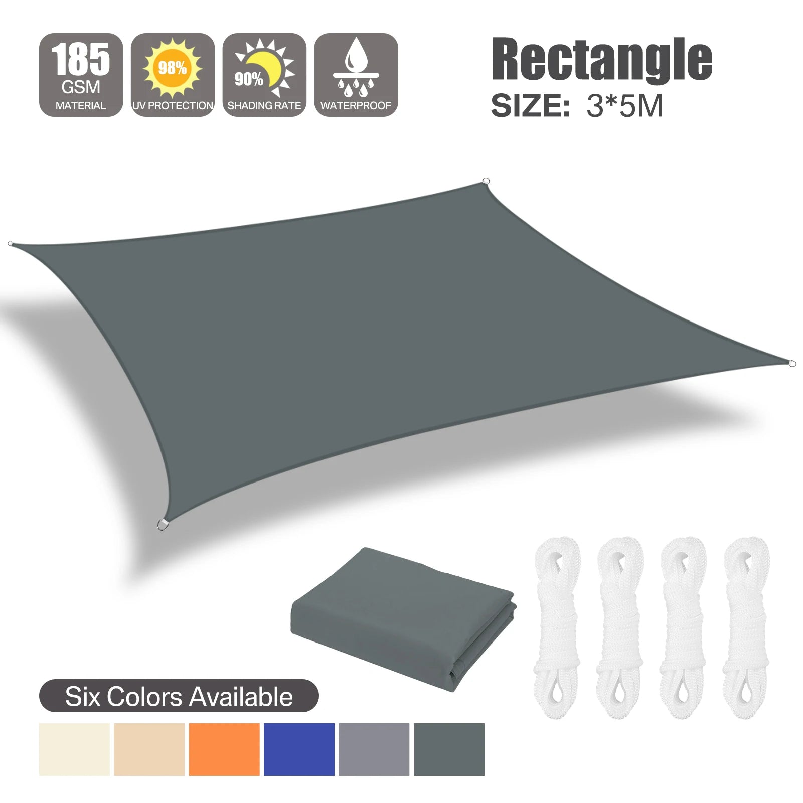 Waterproof Sun Shelter Sunshade Protection Shade Sail Awning Camping Shade Cloth Large For Outdoor Canopy Garden Patio 40%OFF