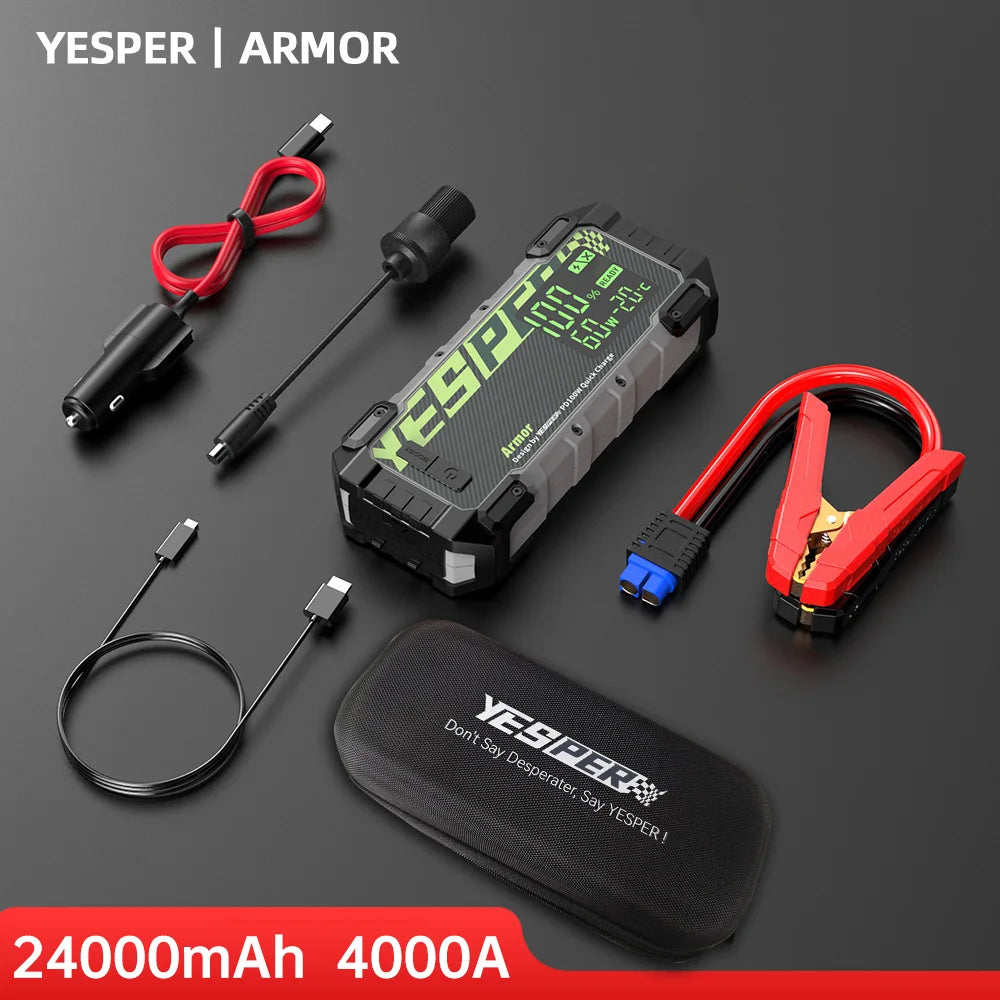 YESPER 4000A 12V Car Jump Starter & PD 100W Booster