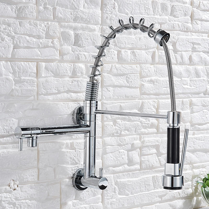 Only Cold Water  In-Wall Spring Kitchen Faucet Hand-Held Nozzle Kitchen Faucet Balcony Basin 360 Degree Rotating Kitchen Tap