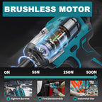 500N.m Brushless Impact Wrench 1/2 Inch Cordless Rechargeable Electric Wrench Home Power Tool For Makita 18V Battery(No Battery）