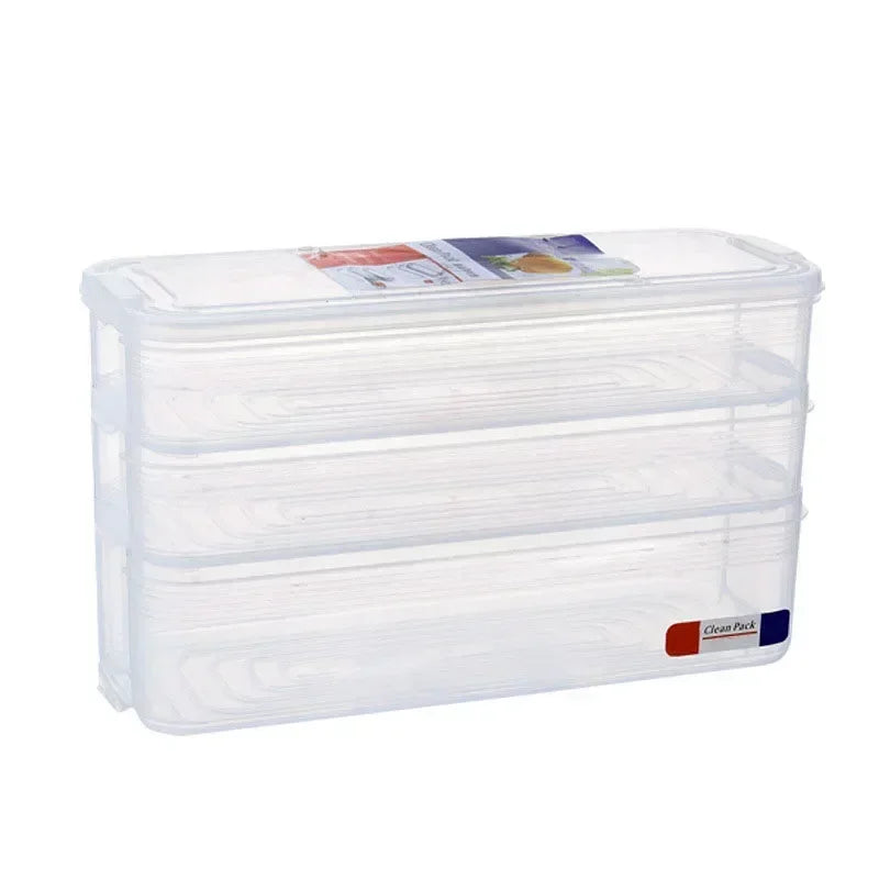 Kitchen Fridge Freezer Space Organizer Refrigerator Storage Rack Shelf Holder Drawer Multi-layer Food Storage Box