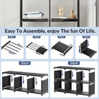 6-Tier Freestanding Bookshelf with Double Rows 10-Compartment Wardrobe Storage Organizer for Bedroom Living Room Office
