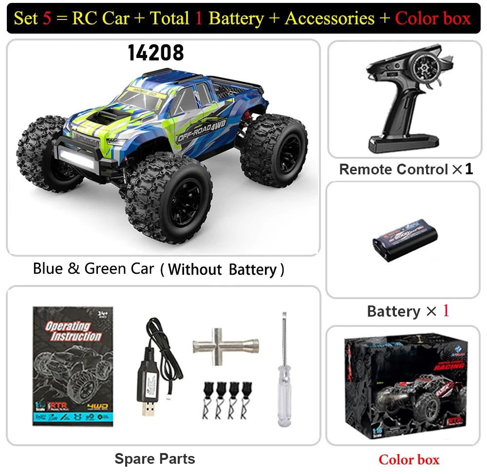 Hyper Go MJX 14207 14208 1/14 4WD 2.4G RC Car 55KM/H Brushless Drift Vehicle Racing Car Remote Control Car Off-Road Truck Toys