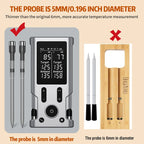 Wireless Meat Thermometer Digital Bluetooth Food Thermometer 2 Probe with LCD Display for Grill, Smoker, Air Fryer, Rotisserie