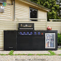 Customized Modern Backyard Outdoor Kitchen Charcoal Gas Grill With Refrigerator Collapsible Sink For Alfresco Gatherings