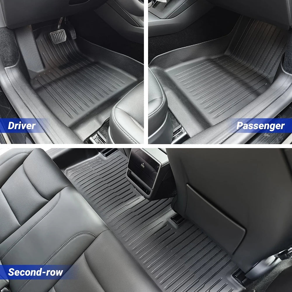 TPE Floor Mat with Door Sill Protector for Tesla Model 3 Highland Floor Trunk Mats Cargo Liner for Model 3 2025 2024 Accessories