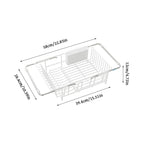 Kitchen Retractable Dish Drying Rack Home Sink Dish Storage Rack Stainless Steel Dish Drainer Kitchen Supplies