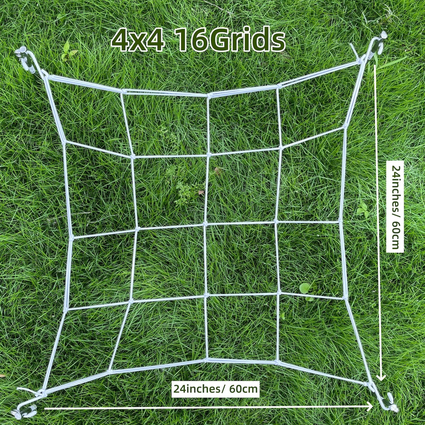 4'' Mesh Grow Tent Trellis Netting, Heavy-Duty Elastic Plant Net with Steel Hooks, Flexible Hydroponics Support for Horticulture