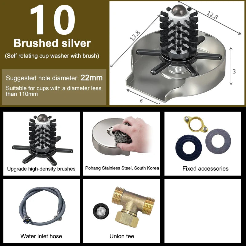 Sink Faucet Glass Cup Automatic Cup Washer Bar for Beer Milk Coffee Cleaner Tool Kitchen Sink Accessories
