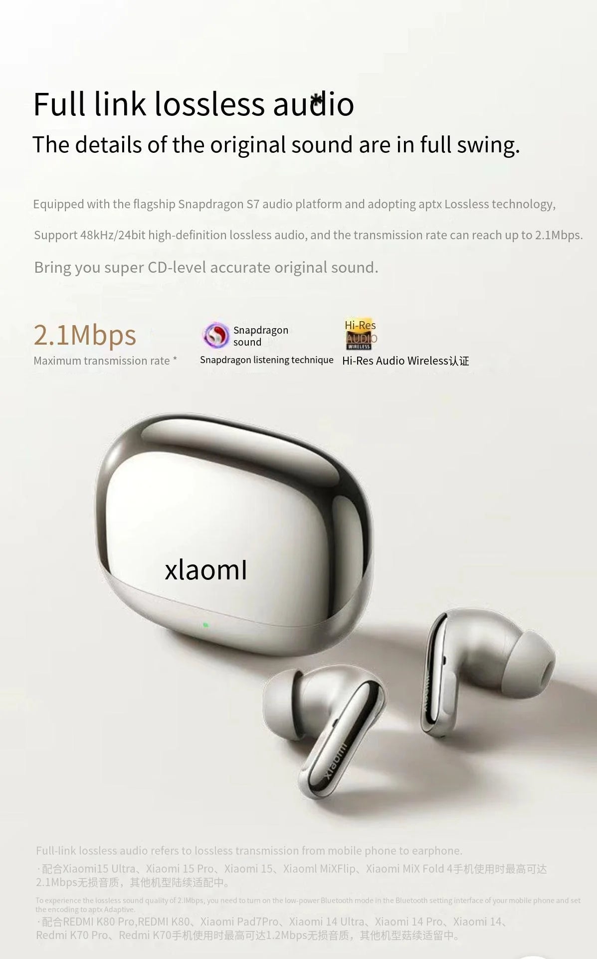 100% New Xiaomi Buds 5 Pro wireless Bluetooth headset in-ear noise reduction lossless sound quality sports music original