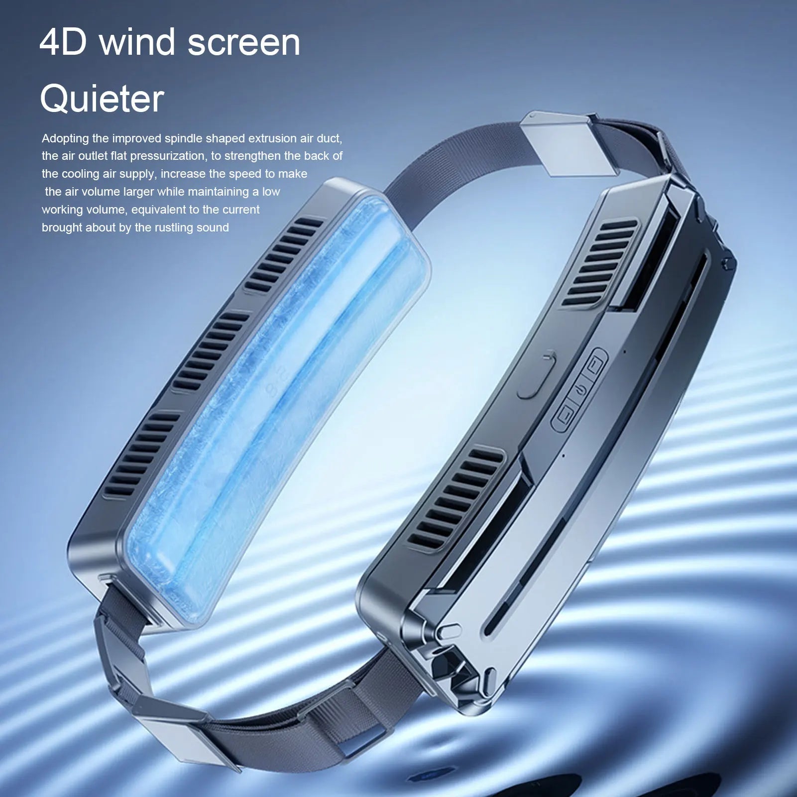 Wearable Waist Fan Multifunctional 3 Speeds Adjustable Ice Compress Ef