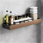 Solid Wood Kitchen Storage Holders Large Capacity Condiment Bottle Specific Organizer Wall-mounted Storage Racks Home Decor