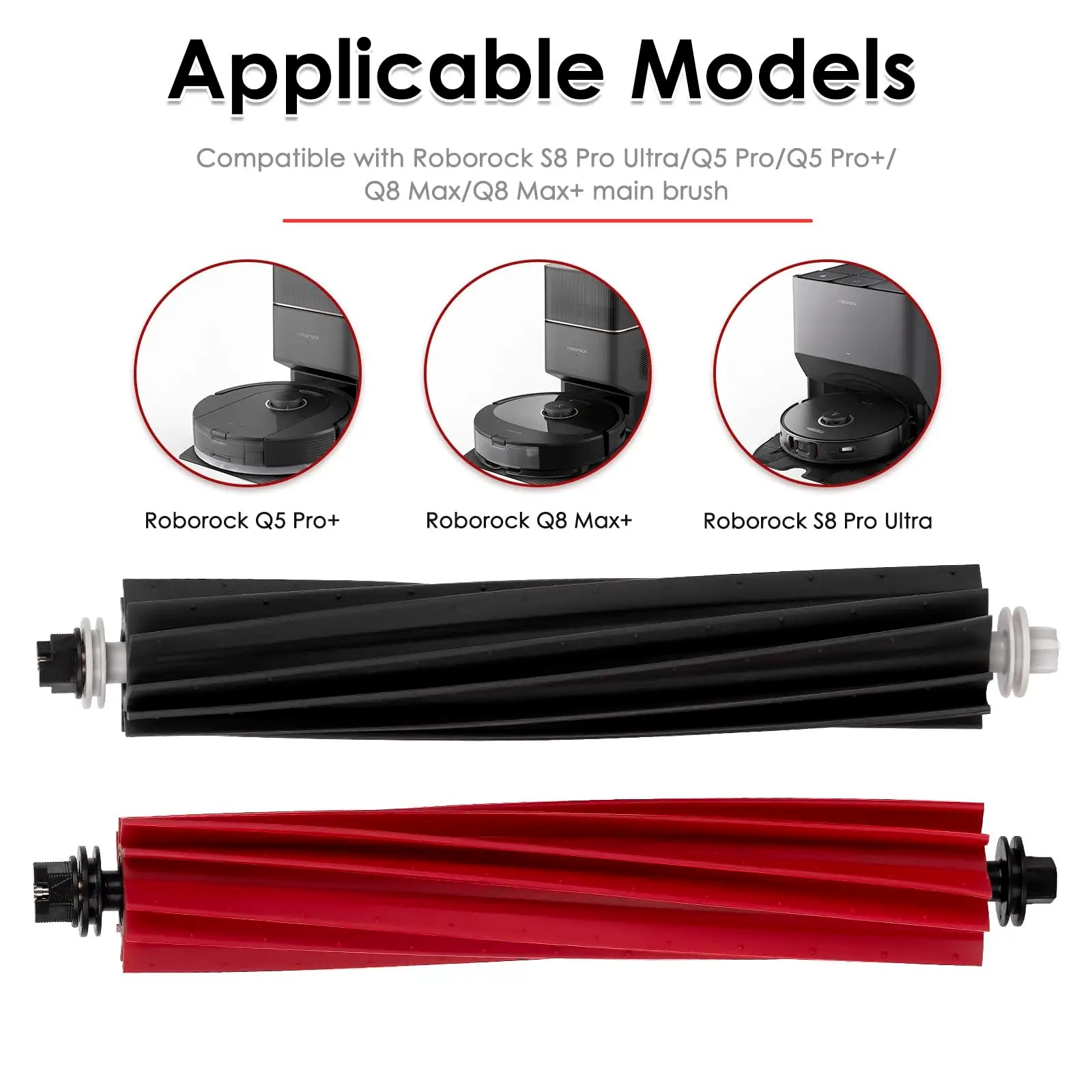 Main Brush Parts Compatible with Roborock S8/S8+/S8 Pro Ultra/Q5 Pro/Q5 Pro+/Q8 Max/Q8 Max+ Robot Vacuum Cleaner Accessories Kit