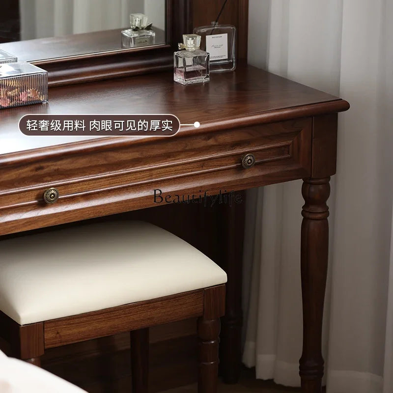 FG11North American black walnut dresser Nordic solid wood makeup table Modern simple log light luxury