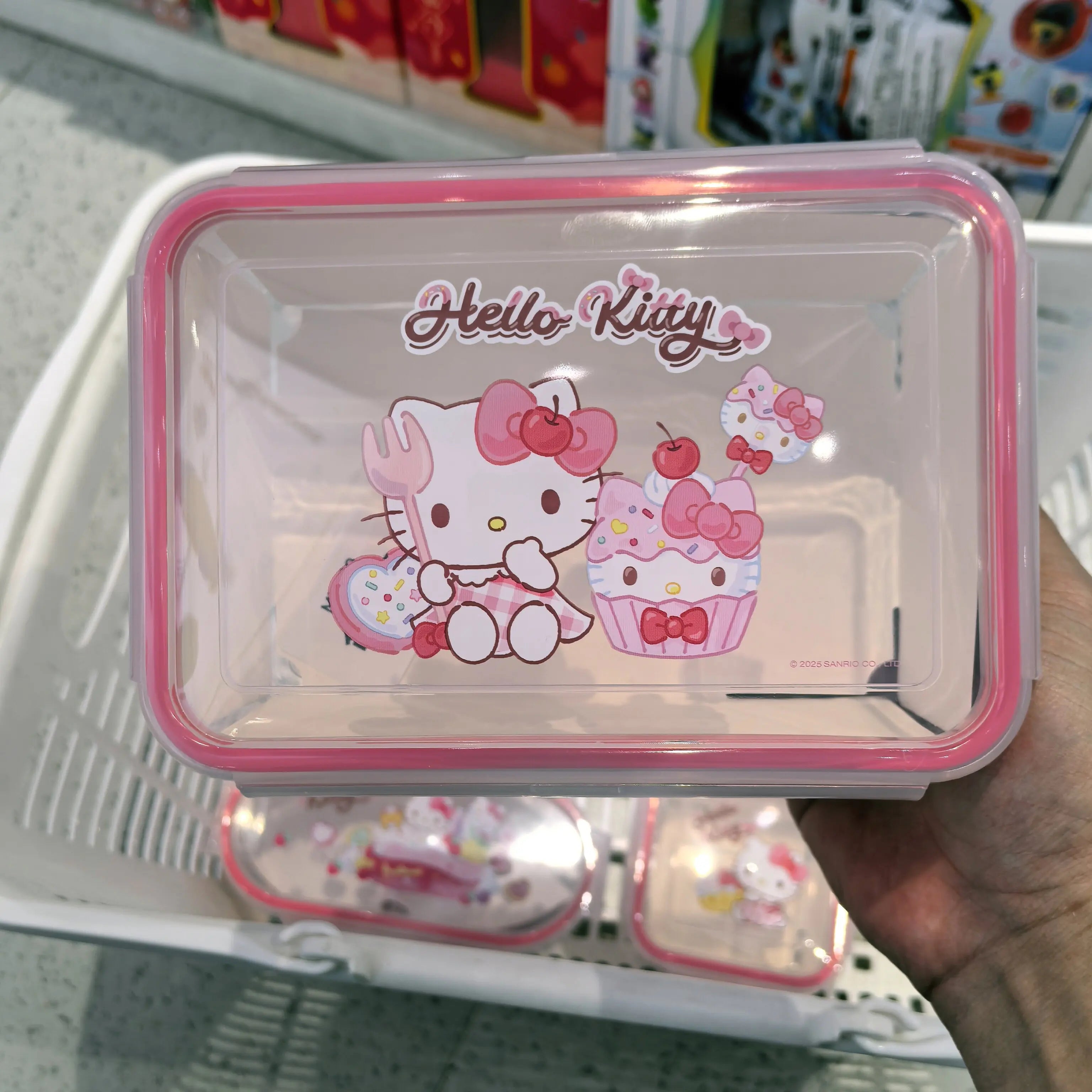 Kitty Rectangle Food Storage Container with Arc Edge Lock Design Airtight Leakproof BPA Free Ideal for Kitchen Organization