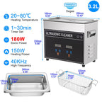 Ultrasonic Cleaner 1L 2L 3L 6L 10L 22L 30L Ultrasonic Bath EU UK Plug Portable Heated 600W Cleaning Washing Ultrasound Machine