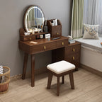 Bedroom Hairstyle Vanitys for Makeup Drawers and Mirror Makeup Dressing Table Furniture Pink Vanity Chair Solid Wood Dresser