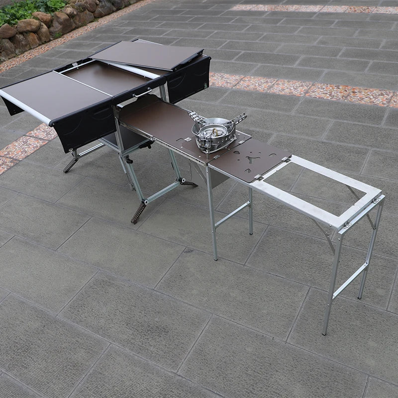 Camp Aluminum Kitchen and Rv Kitchen  Bulin C650-BBQ Outdoor  Equipped Picnic Table Folding Camping Stove Camping Mobile Kitchen