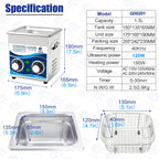 1.3L Jewellery Ultrasonic Cleaner 120W 40KHz 220V 110V for Home Spare Parts Oil Rust Injector Fuel Nozzle Spark Plug