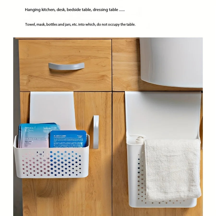 Kitchen Cabinet Door Interior Storage Shelf and Box, Hanging Hook Behind the Door, Kitchen Cabinet Door Basket  Shelf Baskets