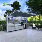 Customized 2.9m Outdoor Mobile Kitchen Cabinet BBQ Island Cabinets Multi Function Backyard Party Catering Equipment