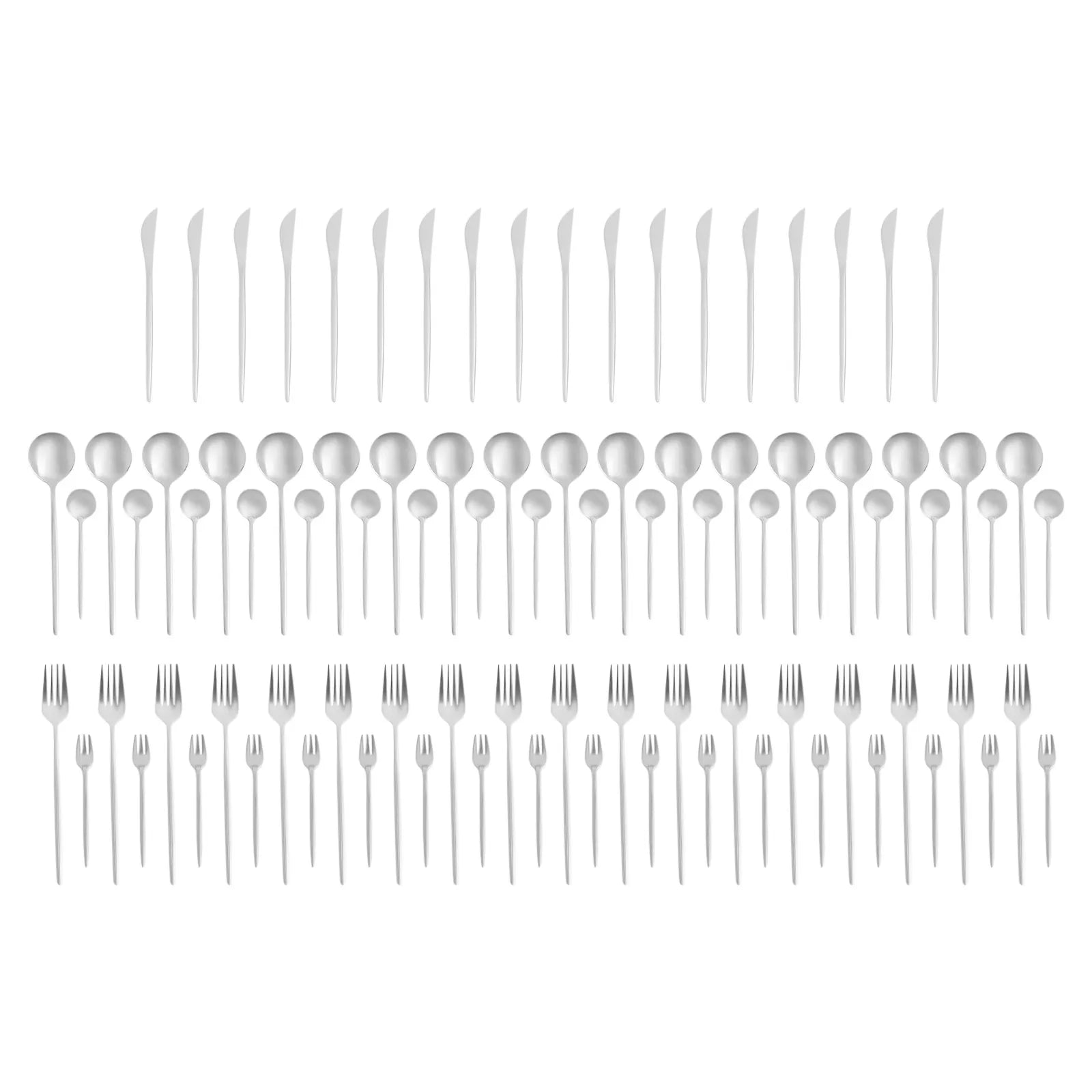 24Pcs/90Pcs Flatware Set Stainless Steel Silverware Utensil Kitchen Tableware Forks Knives Spoons Cutlery for Home Restaurant