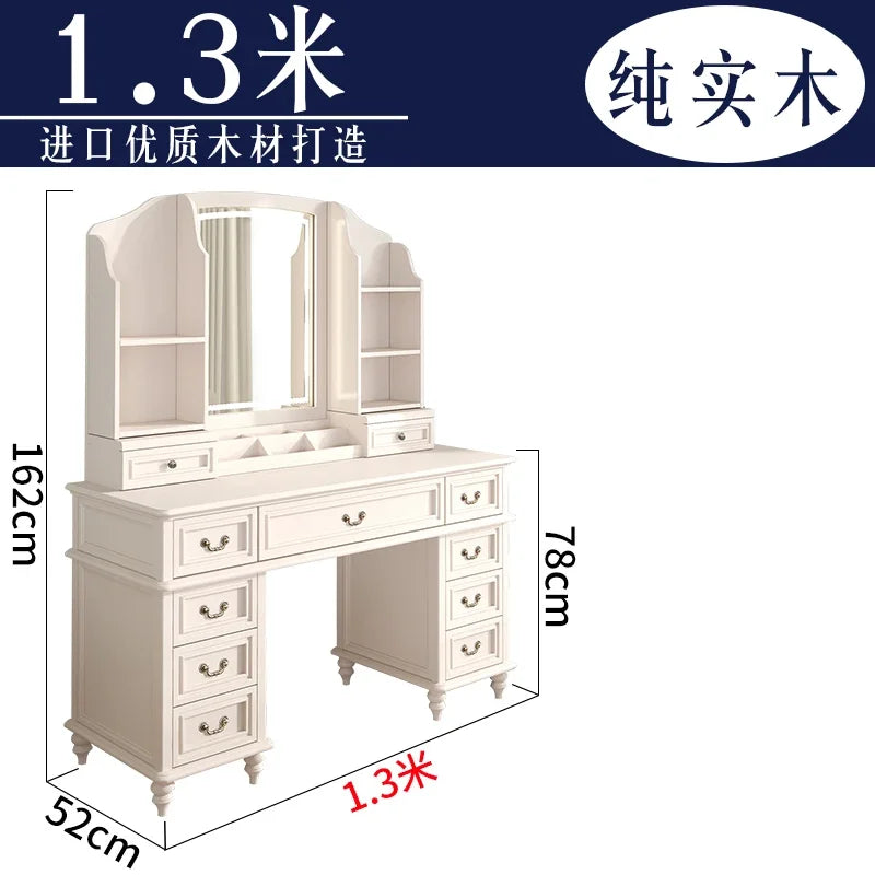 FG11All solid wood custom American light luxury led storage rack dresser large