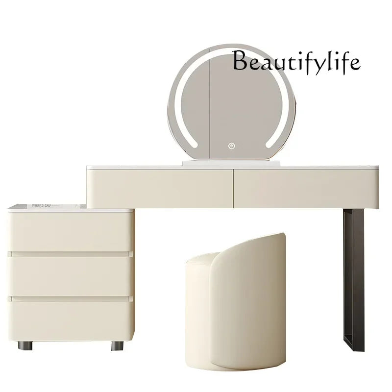 Light luxury dresser modern simple integrated small apartment storage cabinet desk retractable makeup table