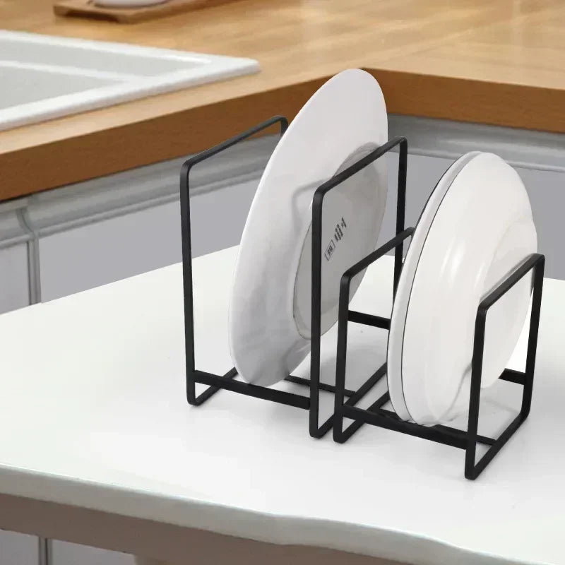 Kitchen Cabinet Plate Storage Countertop Dish Rack Drawer Dinner Plate Partition Drain Rack Layered Storage Rack Accessories