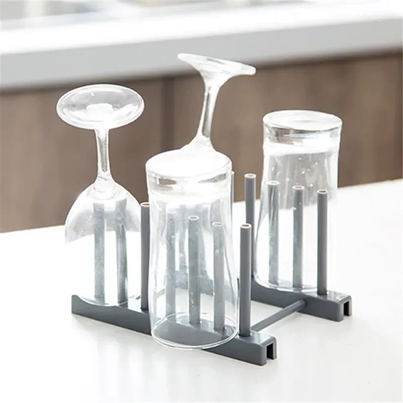 Plastic Dish Rack Kitchen Supplies Storage Draining Racks Removable Shelf Plate Pot Lid Rack Household Storage Organizer Gadgets