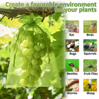 50pcs Fruit Protection Bags Mesh Netting Covers with Drawstring for Grapes Mango Veggies Reusable Pest Barrier Garden Plant Bags