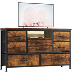 8-Drawer Chest of Drawers Dresser TV Console Furniture with LED light Charging Station, TV Stand Cabinet for Living Room Bedroom