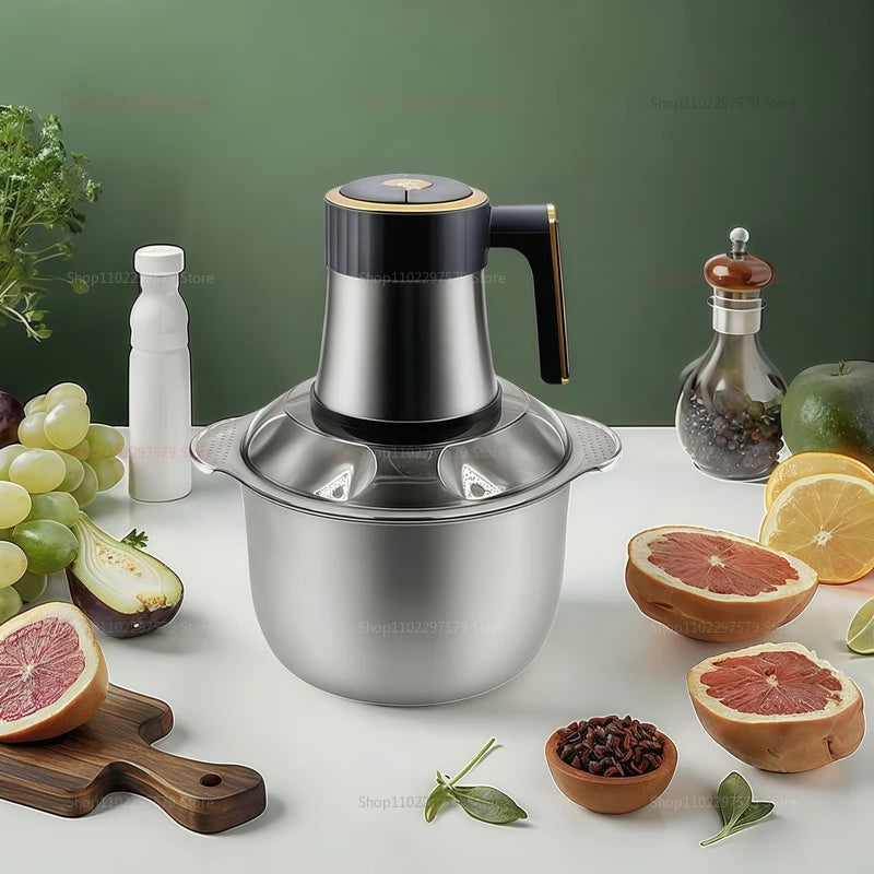 Electric Meat Grinder with Five-Speed Stainless Steel Food Processor Meat Vegetables Multifunctional Kitchen Food Shredder