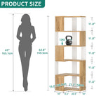 YITAHOME Wooden 5-Tier Corner Bookcase - Floor Standing Display Shelf for Living Room Office, 54x40x159.5cm