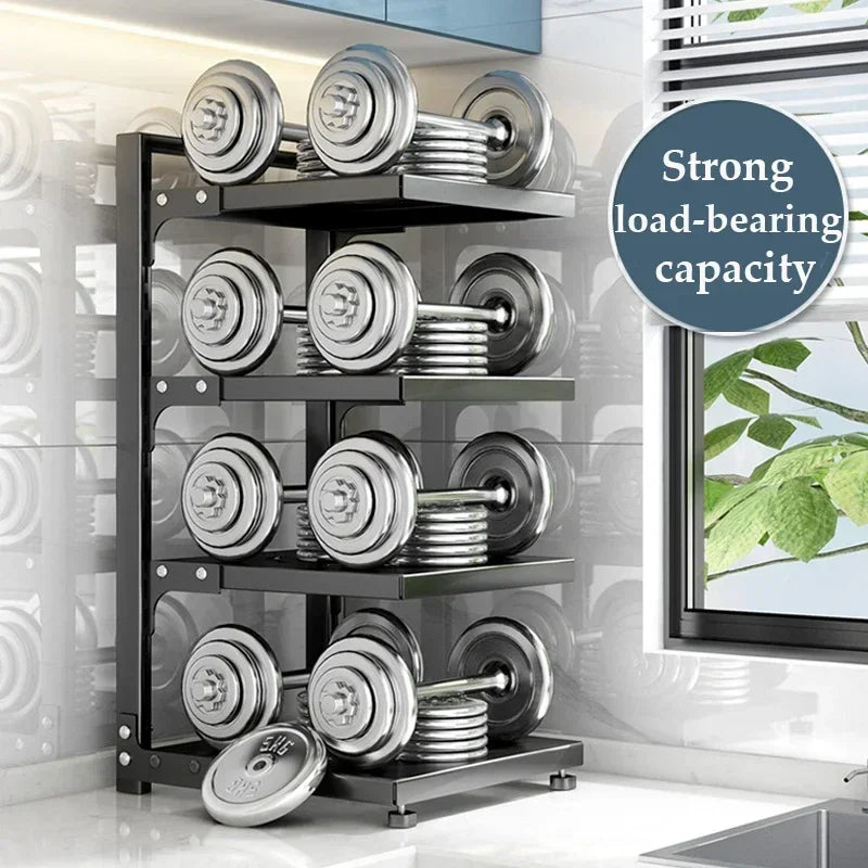 Multi-layer Kitchen Storage Racks Sewer Cabinet Layered Pot Rack Table Corner Holder Pot Pan Organizers Home Kitchen Accesories