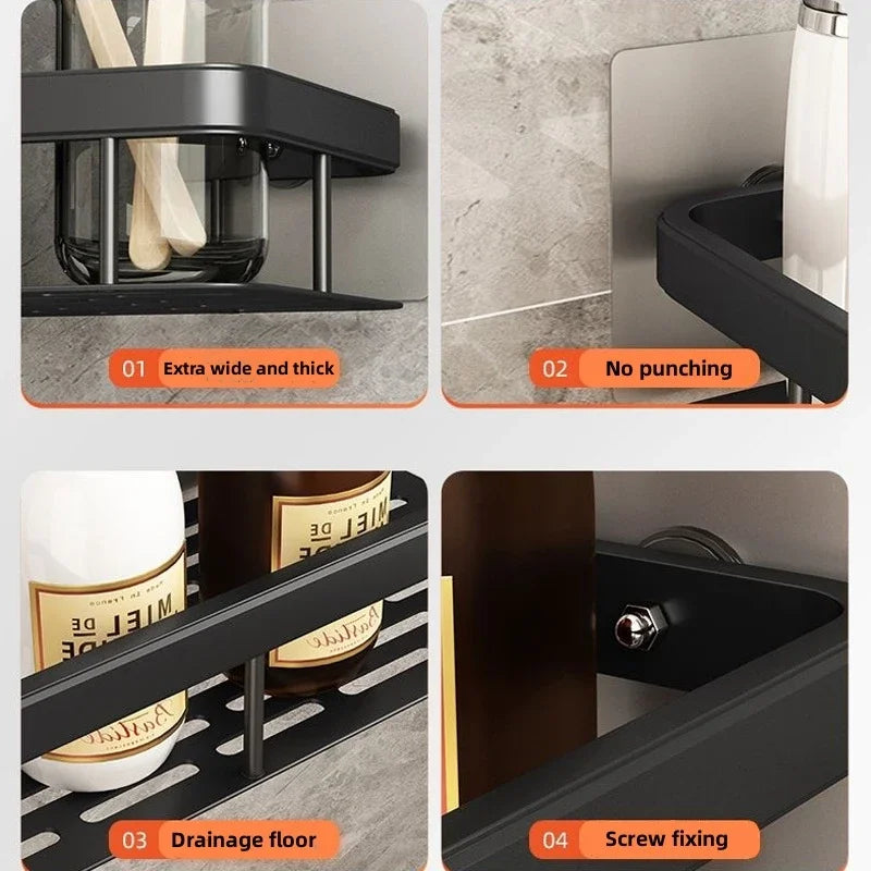 Non Perforated Kitchen Storage Rack Cloth Drain Rack, Sink Dishwashing Cloth Sponge Storage Basket Bathroom Storage Rack
