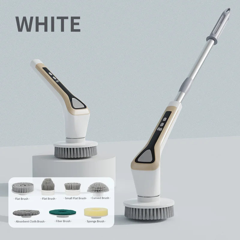 Electric Cleaning Brush Cordless Handheld Shower Scrubber Spin Cleaner Multifunctional Cleaner with 7PCS Heads Bathroom Kitchen
