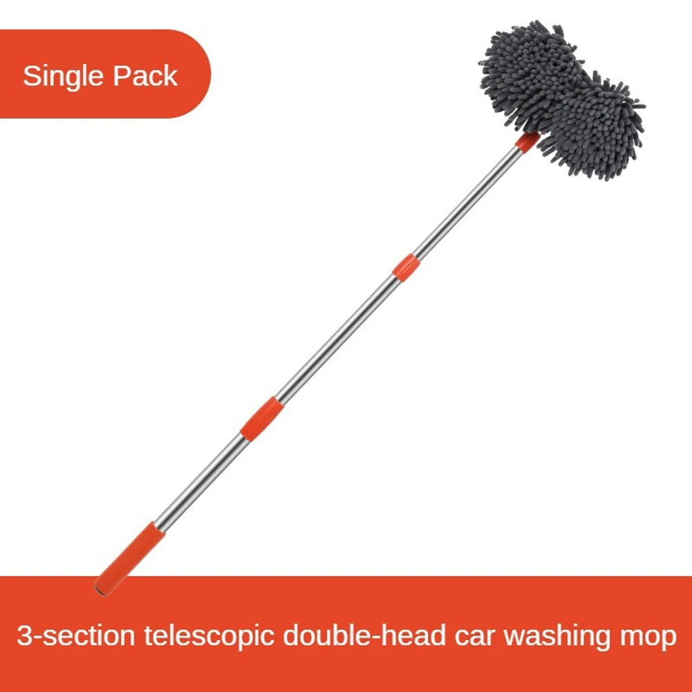 Windshield Roof Wipe Clean Broom Double Brush Head 360 Rotation Foam W