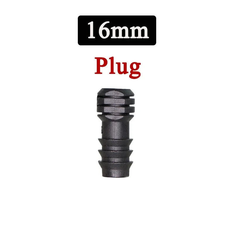 2~50pcs Greenhouse PE Pipe Joint 16 20 25 mm Tee Straight Elbow Plug Irrigation Pipe Fitting Micro Spray Irrigation Accessories