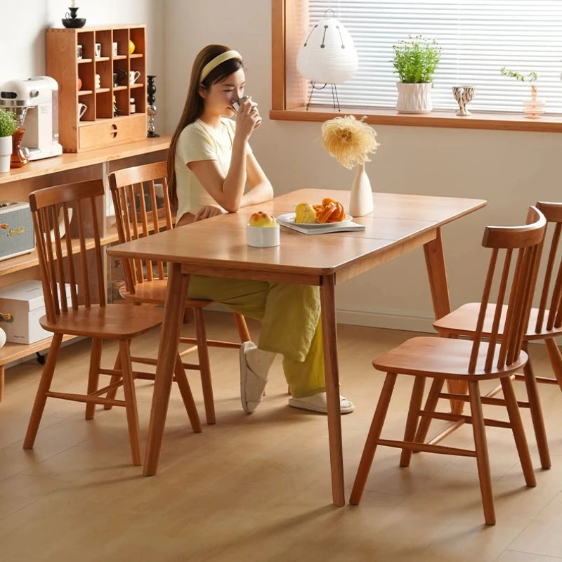 Italian Kitchen Extendable Dining Table Coffee 6 Chairs Center Mid Century Foldable Table Wood Vintage Luxury Room Furniture