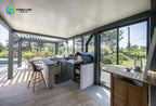 Customized Outdoor Kitchen with Granite Garden Stainless Waterproof Heavy Duty Full Set Kitchen Gas BBQ Grill Cabinet Frame