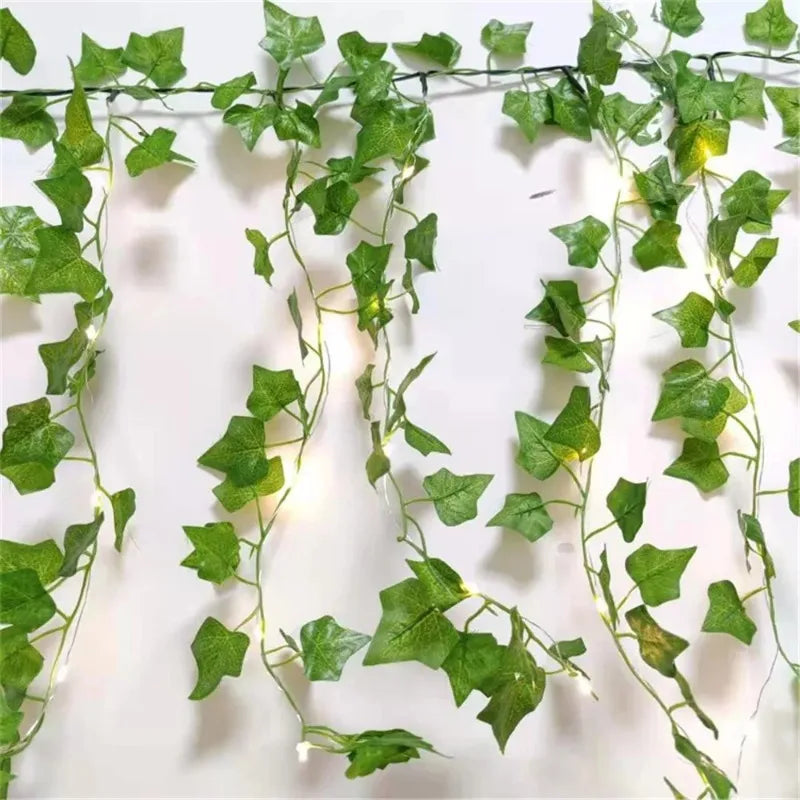 2/5/10M Solar Artificial Leaf Light String Outdoor Garden Light Wedding Party Decoration LED Fairy Lights Garland Decoration