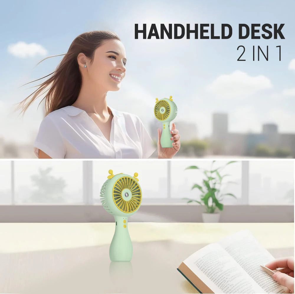 Portable Handheld Fan Water Spray Mist Fan Mini Desktop Cooling Humidi