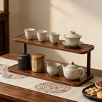 Versatile 2 Level Wooden Storage Rack For Kitchen And Tea Room, Decorative Desktop Multilayer Storage Rack Countertop Organizer